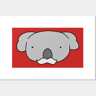 Mustache Koala Face Posters and Art